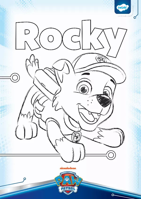 Rocky Colouring Sheet